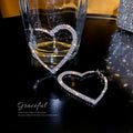 Oversized Crystal Heart Outline Hoop Earrings Fashion Jewelry Accessories view 1
