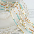 Pearl Bead Choker Necklaces Pink Or Teal Glass Mix view 2