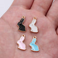 Gold Tone Sitting Rabbit Enamel Charms in Four Colors view 1