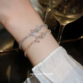 Butterfly Crystal Slider Bracelet In Gold Tone Or Silver Tone view 2
