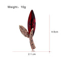 Leaf Crystal Two Designs Metal Brooch Pin for Jackets and Lapels view 2