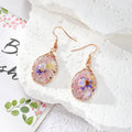 Wire Wrapped Oval Dried Flower Resin Earrings 7 Styles view 9