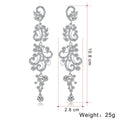 Silver Tone Crystal Scroll Chain Crystal Metal Dangle Earrings 10.8 x 2.8 cm 10.8 x 2.8 cm view 2