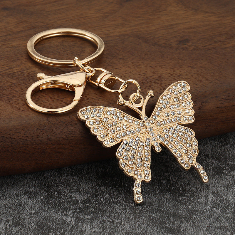 Colorful Butterfly Rhinestone Keychain Bag Charm