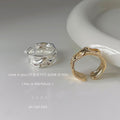 Sculpted Irregular Wide Open Rings In Gold And Silver Tone view 2
