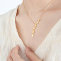 Five Star Y Drop Pendant Necklace Gold Or Steel Finish view 1