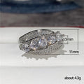 Silver Tone Marquise Crystal Bypass Statement Ring view 5