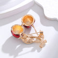 Cherry Sculpted Enamel Metal Brooch Pin for Jackets and Lapels view 4