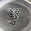 Silver Gray Crystal Geometric Triple Drop Stud Earrings view 3