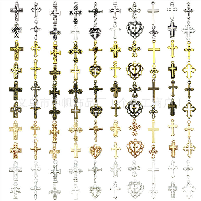 Gold-Tone Cross Metal Charms with 6 Listed Options