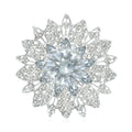 Openwork Sunflower Brooch Clear Marquise Center Crystal view 5