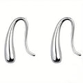Teardrop Hook Earrings in Silver-Tone Metal Jewelry view 2