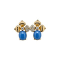 Crystal Floral Drop And Blue Cabochon Stud Earrings view 5