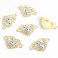 Crystal Hamsa Evil Eye Charms in Six Colors and Two Metal Tones view 7