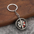 Metal Car Wheel Keychain with Brake Disc Detail, Seven Colors view 9