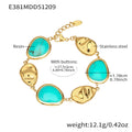 Resin Link Bracelet in Red Green and Blue Gold Tone Styles view 8