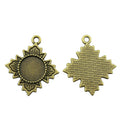 Eight Point Star Round Cabochon Pendant Trays in Two Finishes view 2