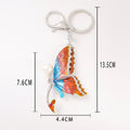 Enamel Butterfly Keychain Pearl Rhinestone Gold Or Silver view 2