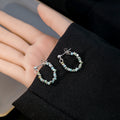 Multicolor Chip Stone Beaded Hoop Earrings Three Styles view 2