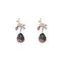Crystal Branch Drop Earrings With Faceted Teardrop Beads view 5
