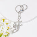 Silver Rhinestone Fairy Initial Letter Keychain A to Z view 10