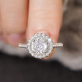 Silver Tone Full Pave Round Halo CZ Ring Sizes 6-10 view 2