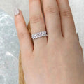 White Metal Marquise Leaf Olive Branch Pave Band Ring Alloy view 4