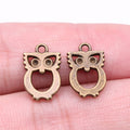 Openwork Owl Pendant Charm in Antique Silver and Metal Metal view 6
