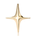 Polished Metal Four Point Star Brooch Gold Silver Two Finishes view 5