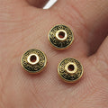 Round Patterned Large Hole Spacer Beads in Four Metal Tones view 7