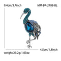 Long Leg Wading Bird Brooch With Teardrop Crystal Body view 7