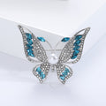 Crystal Butterfly Brooch With Pearl Body Decorative Lapel Pin view 8