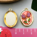 Zinc Alloy Monet Garden Oil Painting Pearl Charm Pendant for DIY Keychain Earrings Necklace
