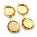 Rotating Double Sided Round Pendant Bezel Trays in Eight Finishes view 4