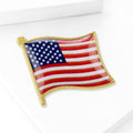 American Flag Brooch Enamel Gold Outline Lapel Pin view 3