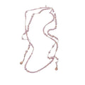 Silver Tone Long Beaded Station Necklace With Pearl Drop view 5