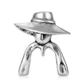 Wide Brim Hat Figure Brooch in Gold or Silver Decorative Lapel Pin view 5