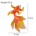 Red Gold Tone Goldfish Enamel Four Designs Metal Brooch Pin view 2