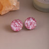 Pink Crackle Studs