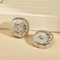 Radiating Square Statement Stud Earrings In Two Finishes view 7