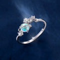 Opalescent Planet And Star Cluster Slim Ring In Silver Tone view 2