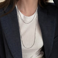 Double Layer Snake Chain Long Necklace Gold Silver view 1