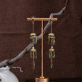 Gray Teardrop Double Jhumka Gold Tone Chain Earrings view 2