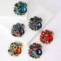 Large Faceted Glass Floral Cluster Brooch In Seven Colorways view 2