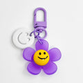 Colorful Smiley Face Flower Keychain with Matching Swivel Clasp view 4