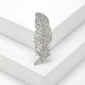 Rhinestone Feather Brooch Gold Silver Gray Black Four Styles view 3
