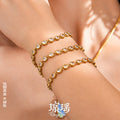 Crystal Tennis Bracelet in Three Fixed Lengths and Gold Tone view 1