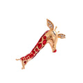 Red Gold Tone Giraffe Crystal Metal Brooch Pin for Jackets and Lapels view 5