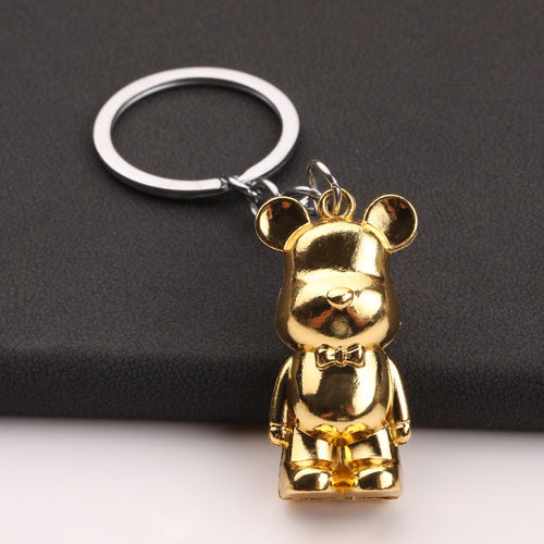 Cute Cartoon Bear Alloy Keychain for Bags and Car Keys