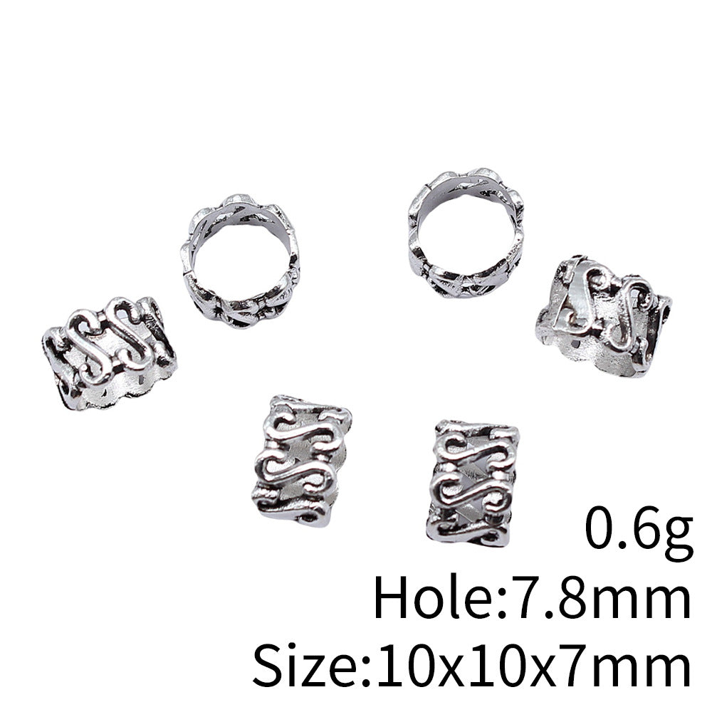 10x10x7mm 0.6g Antique Silver Zinc Alloy S Shape Design Large Hole Beads for Bracelet Making